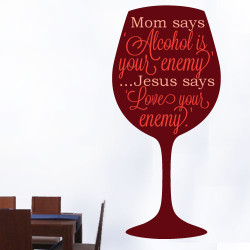 Alcohol Enemy Wine Glass Wall Decal