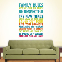Family Rules Design Wall Decal