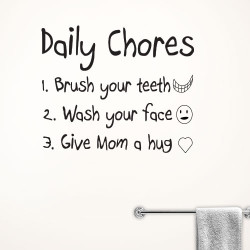 Daily Chores Sign Wall Decal