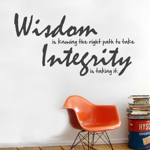 View ProductWisdom Is Integrity Wall Decal