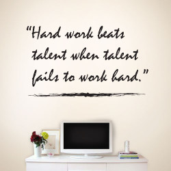 Hard Work Beats Wall Decal