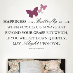 Happiness Butterflies Wall Decal