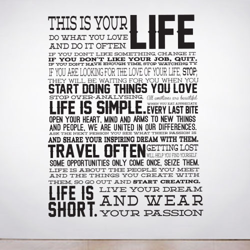 View Product This is your Life Wall Decal