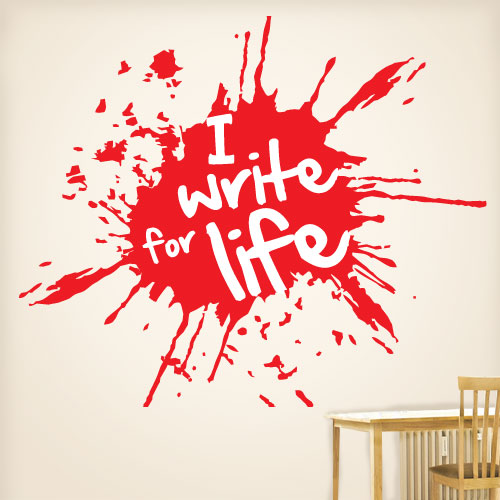 View Product I write for life Wall Decal