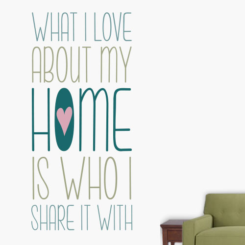 View Product What I Love About My Home Wall Decal