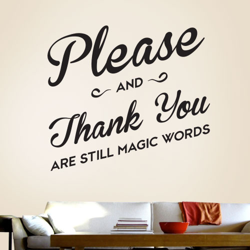 View Product Please And Thank You Wall Decal
