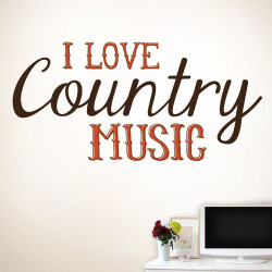 I Love Country Music Wall Decal