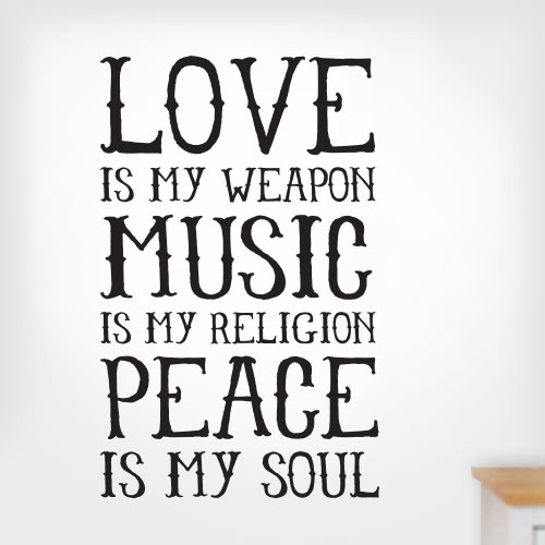 View Product Love Music Peace Wall Decal
